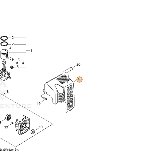 ECHO part 10401606410 — IPL diagram snippet (6x zoom, amber highlight)
