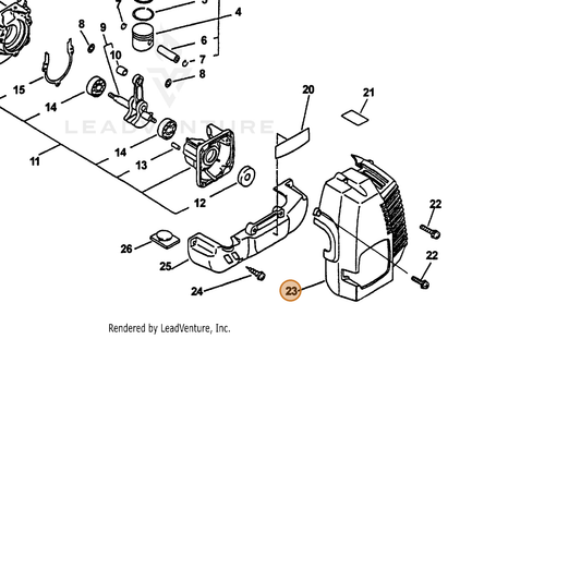 ECHO part 10401609661 — IPL diagram snippet (6x zoom, amber highlight)