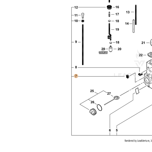 ECHO part 10403439130 — IPL diagram snippet (6x zoom, amber highlight)