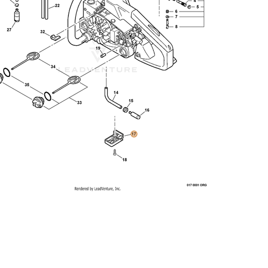 ECHO part 10404439130 — IPL diagram snippet (6x zoom, amber highlight)
