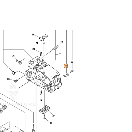 ECHO part 10421539131 — IPL diagram snippet (6x zoom, amber highlight)