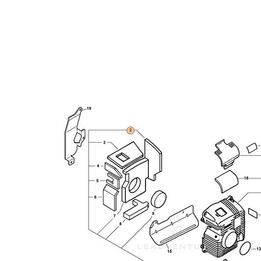 ECHO part 10429221160 — IPL diagram snippet (6x zoom, amber highlight)