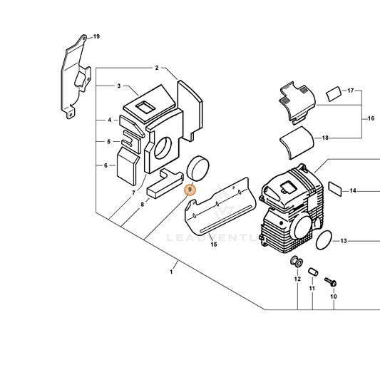 ECHO part 10429321160 — IPL diagram snippet (6x zoom, amber highlight)