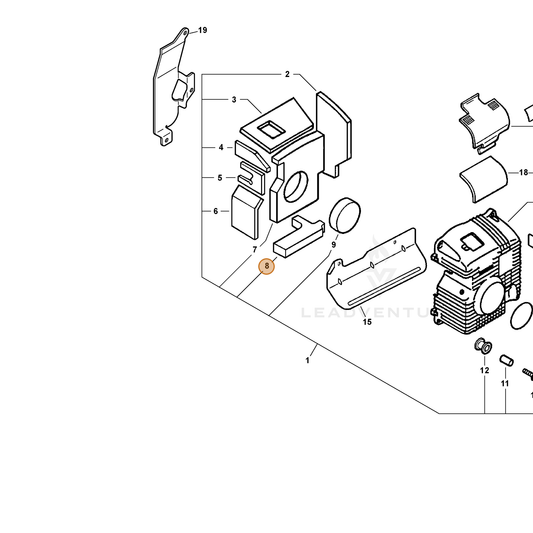 ECHO part 10429321260 — IPL diagram snippet (6x zoom, amber highlight)
