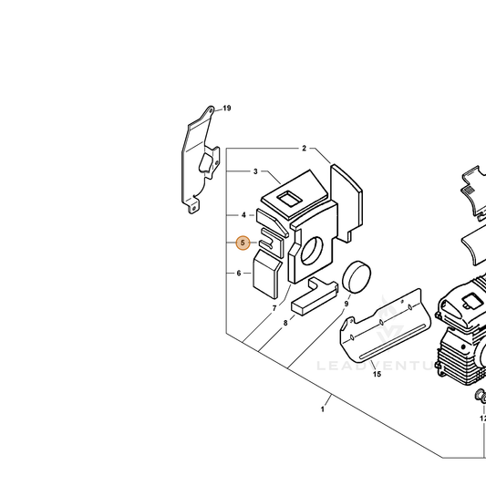 ECHO part 10429421160 — IPL diagram snippet (6x zoom, amber highlight)