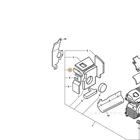 ECHO part 10429421260 — IPL diagram snippet (6x zoom, amber highlight)