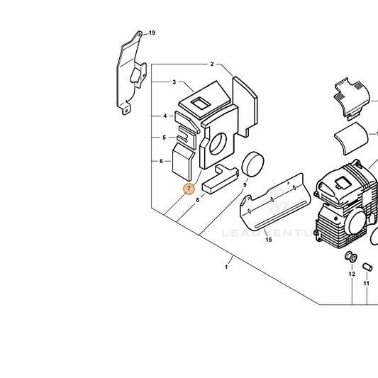 ECHO part 10429521160 — IPL diagram snippet (6x zoom, amber highlight)