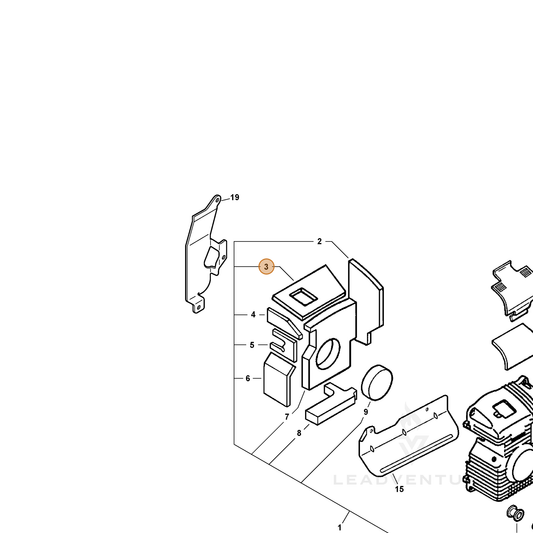 ECHO part 10429521260 — IPL diagram snippet (6x zoom, amber highlight)