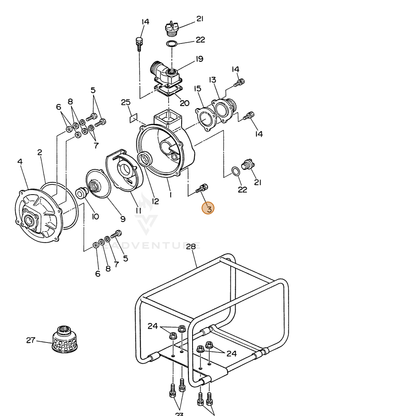 ECHO part 104800501003 — IPL diagram snippet (6x zoom, amber highlight)