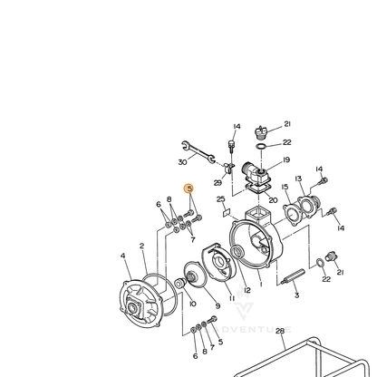 ECHO part 104800501005 — IPL diagram snippet (6x zoom, amber highlight)