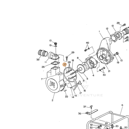 ECHO part 104800501006 — IPL diagram snippet (6x zoom, amber highlight)