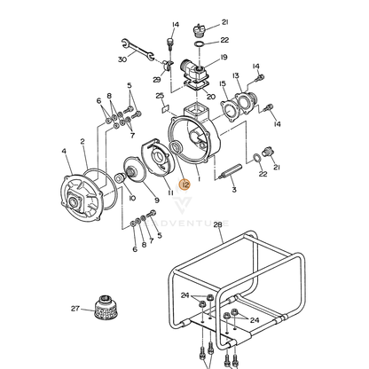 ECHO part 104800501012 — IPL diagram snippet (6x zoom, amber highlight)