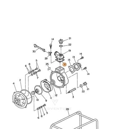 ECHO part 104800501020 — IPL diagram snippet (6x zoom, amber highlight)
