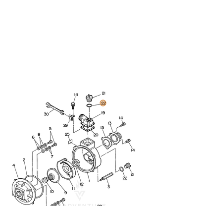 ECHO part 104800501022 — IPL diagram snippet (6x zoom, amber highlight)
