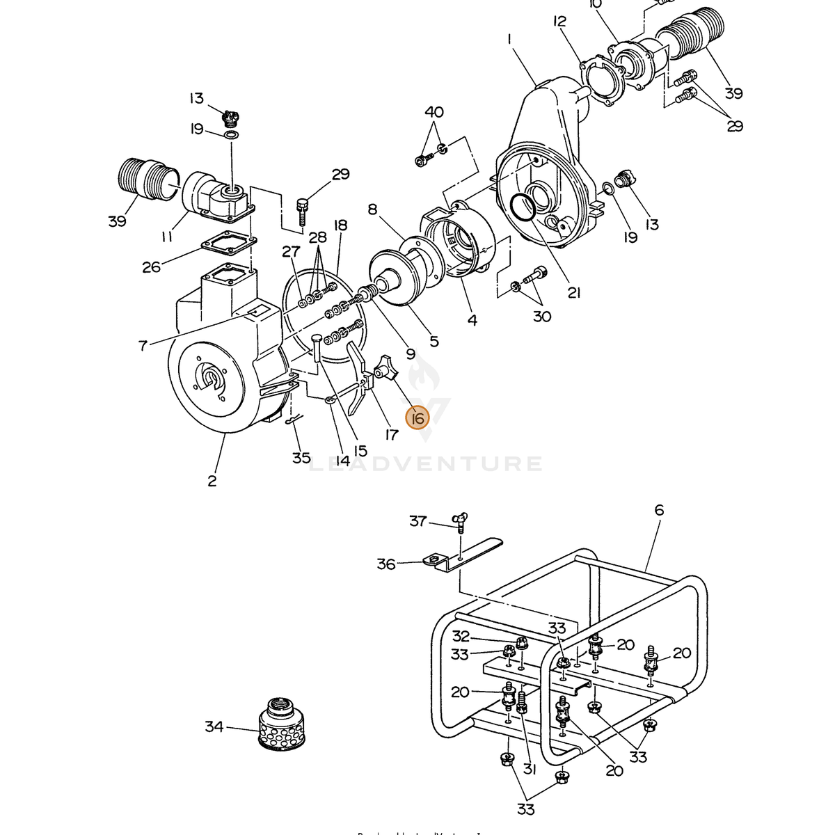ECHO part 104800521015 — IPL diagram snippet (6x zoom, amber highlight)