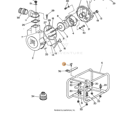 ECHO part 104800521036 — IPL diagram snippet (6x zoom, amber highlight)
