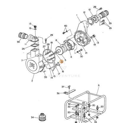ECHO part 104800821008 — IPL diagram snippet (6x zoom, amber highlight)