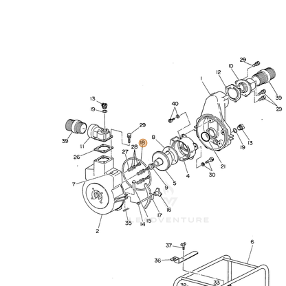 ECHO part 104800821017 — IPL diagram snippet (6x zoom, amber highlight)