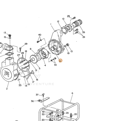 ECHO part 104800821020 — IPL diagram snippet (6x zoom, amber highlight)