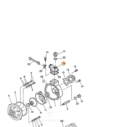 ECHO part 104810000003 — IPL diagram snippet (6x zoom, amber highlight)