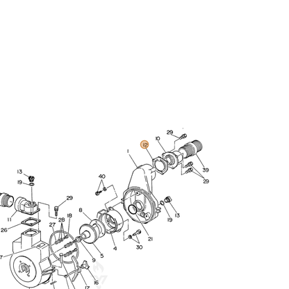ECHO part 104810000067 — IPL diagram snippet (6x zoom, amber highlight)