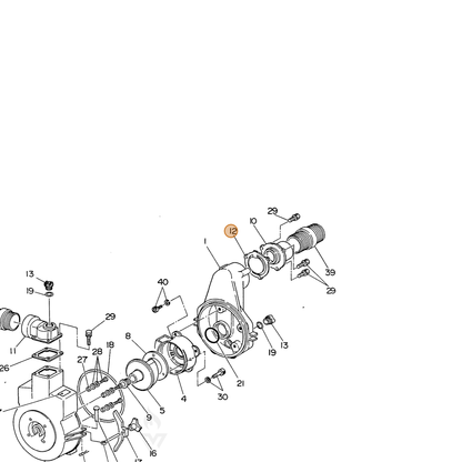 ECHO part 104810000073 — IPL diagram snippet (6x zoom, amber highlight)
