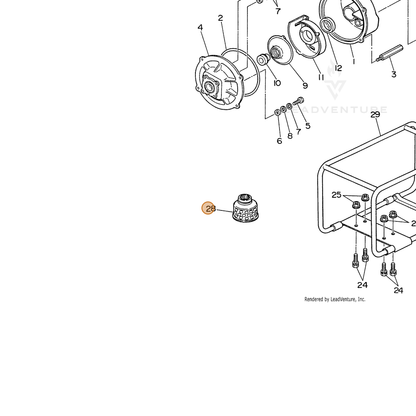 ECHO part 104810000118 — IPL diagram snippet (6x zoom, amber highlight)