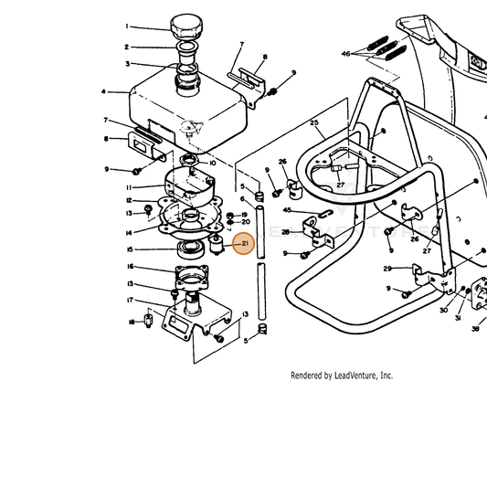 ECHO part 10490507130 — IPL diagram snippet (6x zoom, amber highlight)