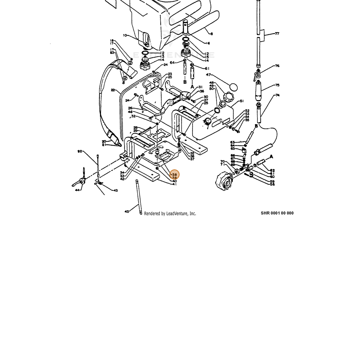 ECHO part 10490507230 — IPL diagram snippet (6x zoom, amber highlight)