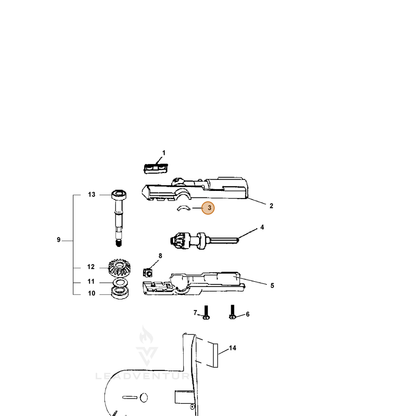 ECHO part 10491022360 — IPL diagram snippet (6x zoom, amber highlight)
