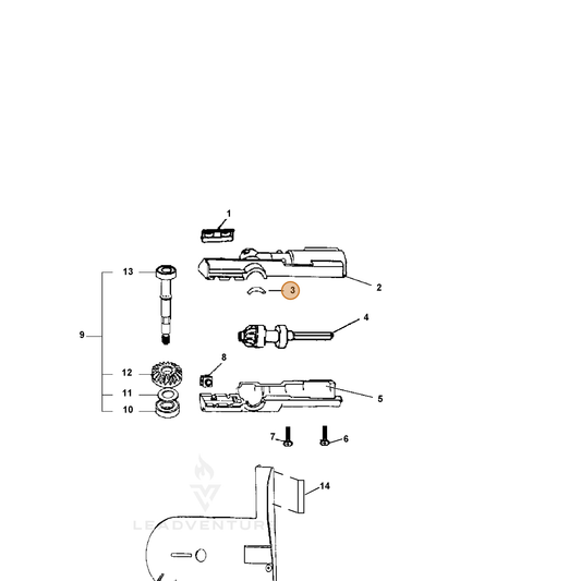 ECHO part 10491022360 — IPL diagram snippet (6x zoom, amber highlight)
