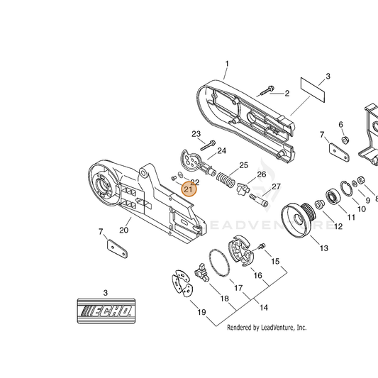 ECHO part 10491508260 — IPL diagram snippet (6x zoom, amber highlight)