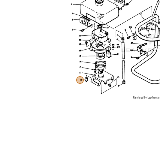 ECHO part 10492107130 — IPL diagram snippet (6x zoom, amber highlight)