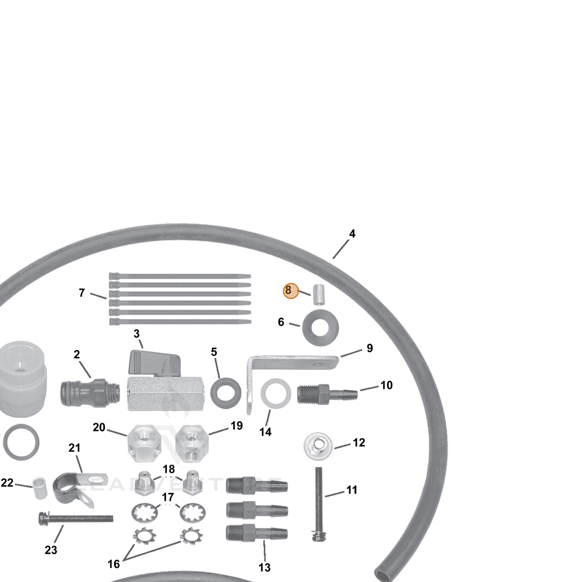 ECHO part 10492121260 — IPL diagram snippet (6x zoom, amber highlight)