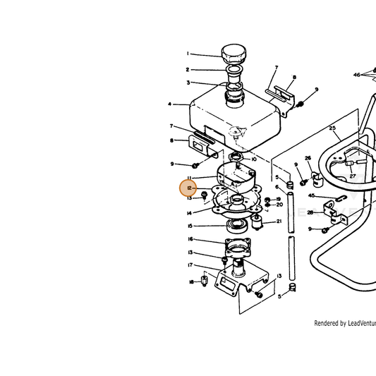 ECHO part 10492507130 — IPL diagram snippet (6x zoom, amber highlight)