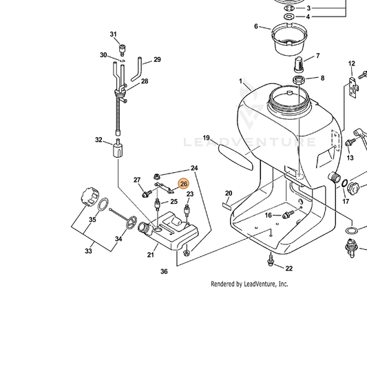 ECHO part 10492511610 — IPL diagram snippet (6x zoom, amber highlight)