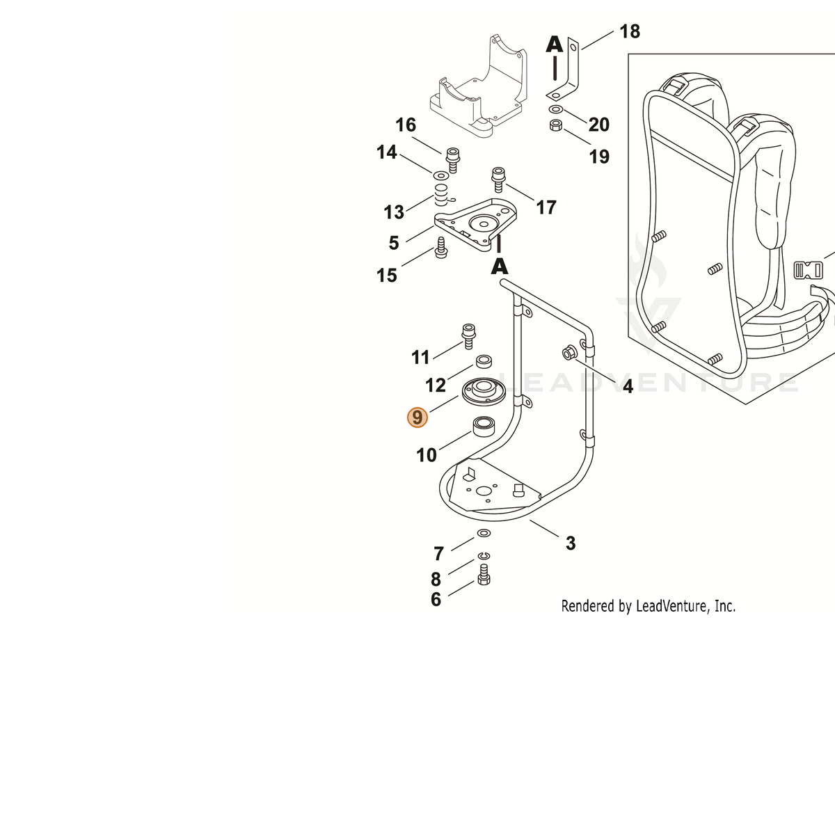 ECHO part 10492656230 — IPL diagram snippet (6x zoom, amber highlight)