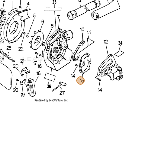 ECHO part 10493005061 — IPL diagram snippet (6x zoom, amber highlight)