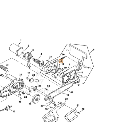 ECHO part 110021801 — IPL diagram snippet (6x zoom, amber highlight)