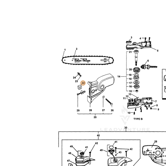 ECHO part 11007622560 — IPL diagram snippet (6x zoom, amber highlight)