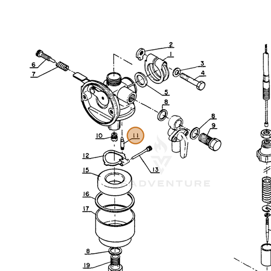 ECHO part 12010201110 — IPL diagram snippet (6x zoom, amber highlight)