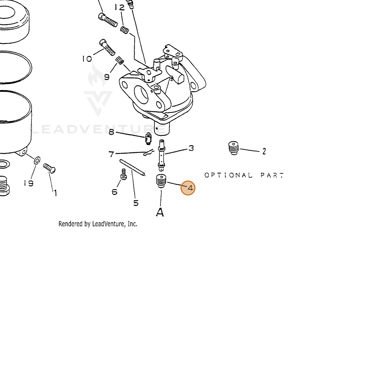 ECHO part 12012211620 — IPL diagram snippet (6x zoom, amber highlight)
