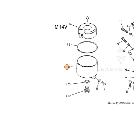 ECHO part 12012411620 — IPL diagram snippet (6x zoom, amber highlight)