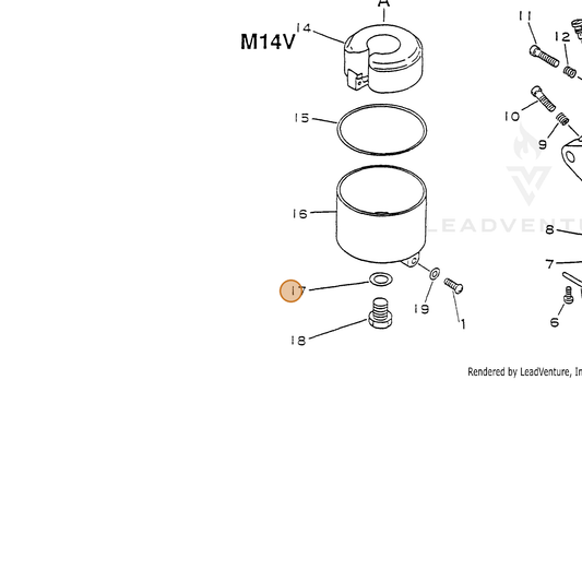 ECHO part 12013011620 — IPL diagram snippet (6x zoom, amber highlight)