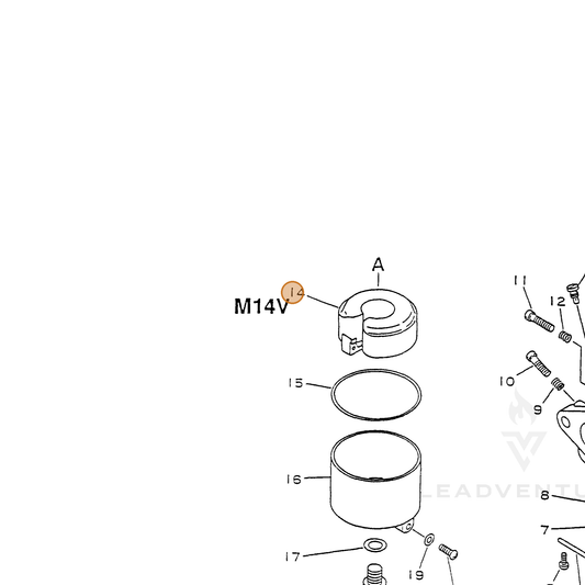 ECHO part 12013311620 — IPL diagram snippet (6x zoom, amber highlight)