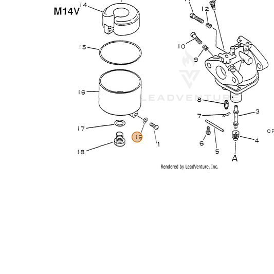 ECHO part 12013600120 — IPL diagram snippet (6x zoom, amber highlight)