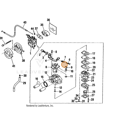 ECHO part 12014708020 — IPL diagram snippet (6x zoom, amber highlight)