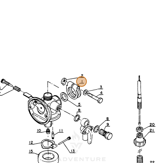 ECHO part 12015110210 — IPL diagram snippet (6x zoom, amber highlight)