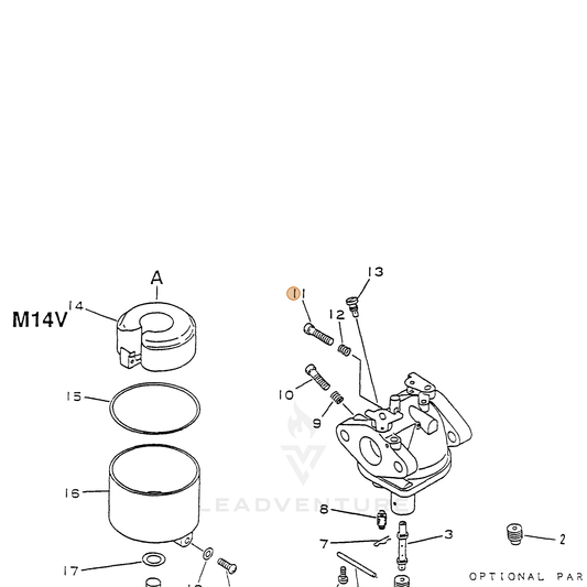 ECHO part 12015911620 — IPL diagram snippet (6x zoom, amber highlight)