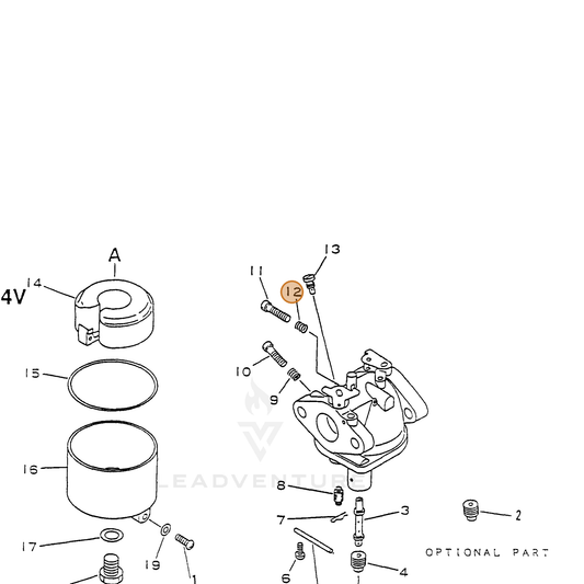 ECHO part 12016011620 — IPL diagram snippet (6x zoom, amber highlight)
